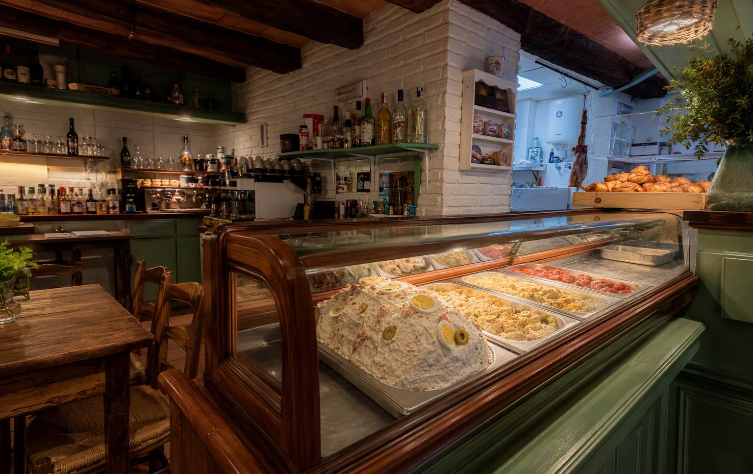 The bar display with homemade tapas at Las Gemelas